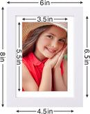 Vittanly 5x7 Picture Frames Set of 9, Shatter Resistant Plexiglass, Display 4x6 Pictures with Mat or 5x7 without Mat, Photo Frames for Wall or Tabletop, Engineered Wood, White by CozyNest Decor