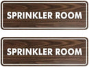 Signs ByLITA Standard Sprinkler Room Sign (Walnut) - Large 2 Pack by GreenHaven Gardens