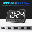 Small LED Digital Clock for Bedroom, Loud Alarm Clock for Heavy Sleepers Adults, Teens | Plug-In Electric Desk Clock | Simple Bedside Nightstand Clock with Adjustable Volume/Brightness/Snooze – White by TinyTreasures Baby Boutique