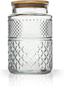 Large Glass Storage Jar, 60 FL OZ Glass Food Storage Containers with Bamboo Lid, Kitchen Containers Cereal Canisters Decorative Jar for Candy Snack Cookies Coffee Tea Nuts Airtight Glass Jars (Round) by CozyNest Decor