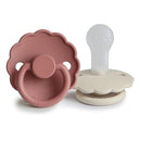 FRIGG Daisy SilkySoft Silicone Baby Pacifier | Made in Denmark | BPA-Free (Powder Blush/Cream, 6-18 Months) by TinyTreasures Baby Boutique