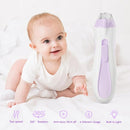 Baby Nail Trimmer Electric, 15 in 1 Baby Nail Clippers for Gentle Nail Care, Rechargeable Baby Nail File Electric with Light &15 Grinding Pads for Infant Toddler, Purple by TinyTreasures Baby Boutique