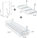 FRIADE Wall Grid Panel Hanging Basket with Hooks,Bookshelf,Display Shelf,Wall Organizer and Storage Shelf for Home Supplies,1 Set of 3 (White) by CozyNest Decor