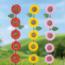 3 Pack Sunflowers Garden Stakes Decor,Metal Yard Art Decorative Garden Stakes,Metal Flowers Spring Garden Decor for Outside,Landscape,Patio(22.6 * 4.7IN) by CozyNest Decor