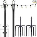 String Light Poles 2 Pack 9.8FT Light Pole for Outside Hanging - Backyard, Garden, Patio, Deck Lighting Stand for OutdoorParties, Wedding by GreenHaven Gardens