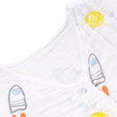 Toddler Sleep Sack for 2-4T Baby, Organic Cotton Wearable Blanket for Boys and Girls 0.5 TOG 2-Way Zipper Sleeping Sacks Soft 4 Layers X-Large Rocket by TinyTreasures Baby Boutique