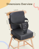 HOMEAL Booster Seat for Kitchen Chair, Breathable Toddler Booster Seat for Dining Table with Backrest and Adjustable Straps, Portable Travel Toddler Booster Seat, Dark Grey by TinyTreasures Baby Boutique