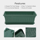 GROWNEER 3 Packs 17 Inches Green Flower Window Box Plastic Vegetable Planters Long Pots with 15 Pcs Plant Labels for Outdoor Indoor Windowsill Patio Garden Home Decor Porch by GreenHaven Gardens