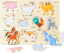 GRINNNIE Wooden Toddler Puzzle for Age 2 3 4 Years Old, 6 PCS Toddlers Learning Puzzle Set - Animal, Fruit, Sea Creature and Vehicle, Educational Toy Birthday for 3-5 Boys Girls by TinyTreasures Baby Boutique