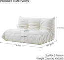 Luxury Sofa Couch Chair, Lazy Floor Seating, Fireside Bean Bag Chair, Ergonomic Tatami Sofa Lounger for Living Room, Bedroom, Office, Loveseat, White by CozyNest Decor