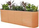 Vego garden 32" Extra Tall Raised Garden Bed Kits, 9 in 1 Modular Raised Planter Box for Vegetables Flowers Fruits Oval Metal Raised Garden Bed, Terra Cotta by CozyNest Decor