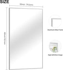 Silver Bathroom Mirror for Wall, 30x60 Inch Rectangle Mirrors with Metal Frame, Modern Vanity Large Wall Mirror for Bathroom Living Room, Entryway Hangs Horizontal or Vertical by CozyNest Decor