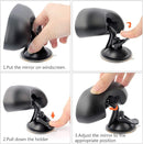 GES Rear View Mirror - 360 Degree Adjustable, Strengthen Suction Cup for Car - 5.9 x 2.2Inch - Black by TinyTreasures Baby Boutique