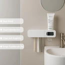 Smart Toothbrush Holder for Bathrooms, Toothbrush Cleaner Wall Mounted, Automatic Toothpaste Dispenser for Equipped with 3 Slots (White) by CozyNest Decor