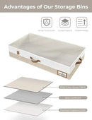 StorageWorks Large Under Bed Storage Containers with Handles and Label Holder, 2 Pack Ultra-thick Fabric Underbed Bins, Closet Organizer for Clothes, Blankets, Sweater by CozyNest Decor