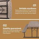 OEF Furnishings Heavy Duty Blow Molded Folding Picnic Table - Brown, Brown Frame by GreenHaven Gardens
