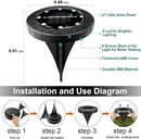 Solar Powered Ground lights 12 Pack,Waterproof LED Solar Lights Outdoor Solar Disk Lights Decorative,Solar Garden Lights for Landscape Pathway Patio Yard Walkway Path Lawn Driveway Lighting Warm White by GreenHaven Gardens