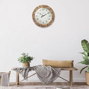 Presentime & Co. Farmhouse Series, Rustic Woven Clock, 12.6 inch, Natural Woven Water Hyacinth/Sea Grass. Wall Sculpture, Wall Art and Timepiece for Home Decoration/Decoration/Farmhouse Décor by CozyNest Decor