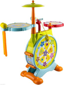 Play Baby Musical Big Toy Kids Drum Set with Adjustable Mic and Seat - Many Functions and Activities for Hours of Play - Pretend to Be A Real Drummer with Drumsticks, Pedals, and Bass Drum by TinyTreasures Baby Boutique