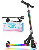 BELEEV V2 Scooters for Kids with Light-Up Wheels & Stem & Deck, 2 Wheel Folding Scooter for Girls Boys, 3 Adjustable Height, Non-Slip Pattern Deck, Lightweight Kick Scooter for Children Ages 3-12 by TinyTreasures Baby Boutique