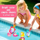 No Hole Bath Toys for Kids Ages 1-3, 8 Pcs Girl Bath Toys with Storage and Net, Sealed & Squeezable & Float on Water by TinyTreasures Baby Boutique