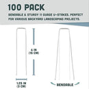 Squirrel Products U Shape Garden Stakes Metal, 6 Inch Landscaping Staples, 11 Gauge Stakes for Landscaping Fabric, 2.9mm 15x2.5x15cm – 100 Pack by GreenHaven Gardens