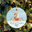 Unifury Personalized Baby First Christmas Ornament 2024, Adorable Keepsake for Babies First Christmas Tree, Holiday Decor for Celebrating Ceramic Babys 1st Christmas Ornament 2024, Animal Baby by TinyTreasures Baby Boutique