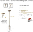 Brushed Nickel Pendant Lights,Modern Farmhouse Pendant Light,Light Fixture Kitchen Pendant Mini Hanging Light for Sink Island,Adjustable Height,Home Décor Lighting(Brushed Nickel 1 pack Stem Rod) by CozyNest Decor