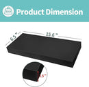 LaVie Home Floating Shelves, 15.6 Inch Wall Shelf Set of 3, Hanging Shelf with Invisible Brackets, Wall Decor for Bathroom, Bedroom, Living Room, Kitchen Storage, Classic Black by CozyNest Decor