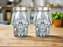 Set of 2 Skull Mason Jar Glasses with Lids | 16oz Reusable Halloween Drinking Glasses | Unique Skull Décor, Storage, & Canning Jars for Parties & Gifts by CozyNest Decor