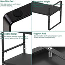 iPEGTOP Expandable Cabinet Storage Shelf Organizer Rack, Heavy Duty Steel Metal Spice Rack Adjustable Height Home Office Garage Pantry Shelf Space Riser for Counter Kitchen Organization, Black, 3 Pack by CozyNest Decor