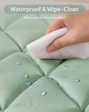 Blissful Diary Waterproof Baby Play Gym Mat, Wipe-Clean Vegan Leather Tummy Time Mat with 6 Detachable Toys, Baby Activity Mat, Sage Green by TinyTreasures Baby Boutique