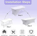 ABCCANOPY 2 Pack 6 FT Off White Spandex Table Cover Stretch Fitted Wrinkle Resistant Tablecloth Reuse for Rectangular Folding Table Patry Event Wedding Banquet Protector by CozyNest Decor