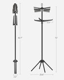 SONGMICS 2-Tier Clothes Drying Rack, 72-Inch Folding Laundry Drying Rack with 3 Rotatable Arms for Hangers, 24 Clips, Stainless Steel, for 27 Pieces of Clothes, Black ULLR512B01 by TinyTreasures Baby Boutique