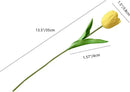 Mandy's Artificial Tulips 12 Stems Yellow Partially Open PU Faux Flowers for Wedding Home Decor 13.5 Inch by CozyNest Decor