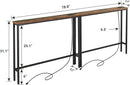 ELYKEN 5.9" Narrow Console Sofa Table with Power Outlets and USB Port, 5.9" Dx39.4 Wx31.1 H Long Behind Couch Table with Metal Frame and 6.5’ Extension Cord, Rustic Brown by CozyNest Decor