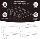 Acrylic Display Risers,12'' Large Display Stands, Thickened to 0.2''(5mm) Stackable Acrylic Shelves for Perfume Display, Clear Risers for Cupcake Stand,Pop Figurines,Tumbler,Food (Clear, 8PCS) by CozyNest Decor