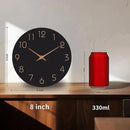 Mosewa Wall Clock 8 Inch Black Battery Operated Silent Non Ticking Simple Minimalist Rose Gold Numbers Decorative for Bedroom Living Room Kitchen Home Bathroom Office by CozyNest Decor