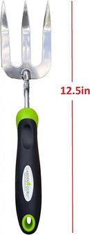 Garden Guru Stainless Steel Hand Weeder Fork Tool – Rust Resistant Stainless Steel – Ergonomic Handle – Great for Planting, Spreading Mulch, Weeding, Loosening & Transplanting Soil by GreenHaven Gardens