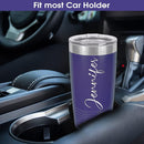 Personalized Tumblers, Custom Name Coffee Cup, Girlfriend Gifts, Small Tumbler with Lid Included, Gift for Her, Gift for Him, Keep Drinks Cold and Hot (Purple, 20oz) by TinyTreasures Baby Boutique