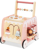 Wooden Baby Walker, Multifunctional Ice Cream Cart Activity Toy for Learning to Push Walk with Wheels, Pretend Playset Ideal for Toddlers, Boys and Girls Ages 18-36M by TinyTreasures Baby Boutique