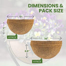 Coconut Liners for Wire Hanging Baskets - 4 Pack by EnvelorHome