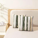 Boho Throw Pillow Covers 18x18 Set of 2 Christmas Decorative Cushion Case Striped Square Pillows Cover Chenille Pillow Cases Accent Neutral Pillowcase for Sofa Couch Bed,Dark Green by CozyNest Decor