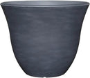 Classic Home and Garden Indoor/Outdoor Round Honeysuckle Resin Flower Pot Planter, Zinc Grey, 13" by GreenHaven Gardens