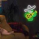 WLHOPE Cactus Neon Sign Cowboy Hat Neon Signs Green Led Neon Signs for Wall Decor, Guitar Cactus Neon Led Signs USB Anime Neon Light for Bedroom Game Room Kids Room Home Bar Party Shop Gift by GreenHaven Gardens