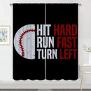 Baseball Blackout Curtains for Boy Girl Room Darkening Decor,Sport Theme Red and White Motto Dark Bedroom Living Room Home Rod Pocket Thermal Insulated Window Curtain/Drapes Panel,72x63 Inch… by TinyTreasures Baby Boutique