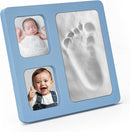 Baby Handprint and Footprint Kit, Blue Babies Keepsake 4x6 Clay Frame, for Record Newborn Footprints, Handprints or Pet Paw Prints by TinyTreasures Baby Boutique