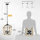 4 Light Chandelier Fixture, Farmhouse Light Fixtures Geometric Metal Cage Modern Ceiling Light with Adjustable Height, E12 Base Hanging Lights for Kitchen Island, Dining Room, Living Room, Indoor by CozyNest Decor