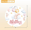 Personalized Baby Crib Bedding Set, 5 Pcs Custom Name Baby Crib Set with Double Layer Blanket, Soft Balloon Bunny Nursery Bedding Set for Girls Boys, Customized Gifts for Infants Toddlers by TinyTreasures Baby Boutique