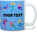 Personalized Mug for Kids - Mermaids - Custom Name/Text, Ceramic Hot Chocolate/Cocoa/Coffee Cup for Girls, Birthday/Christmas/Holiday Gift - 11 oz, White Handle by TinyTreasures Baby Boutique